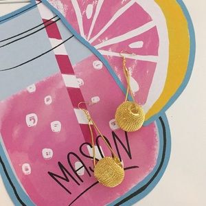 NWOT Gold Plated Twist Sphere Earrings.